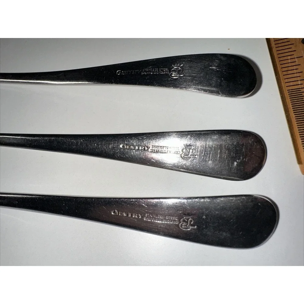 Lot Of 3 - Gentry Stainless English Tip 1 Ice Tea/Sunday‎ Spoon 8 3/8